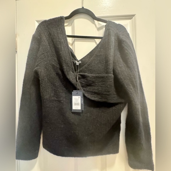 Rails NWT XL Alpaca Florence Sweater Black Off the Shoulder - Picture 7 of 7